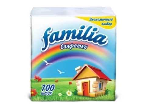 Салфетки бумажные столовые FAMILIA Радуга 24*23