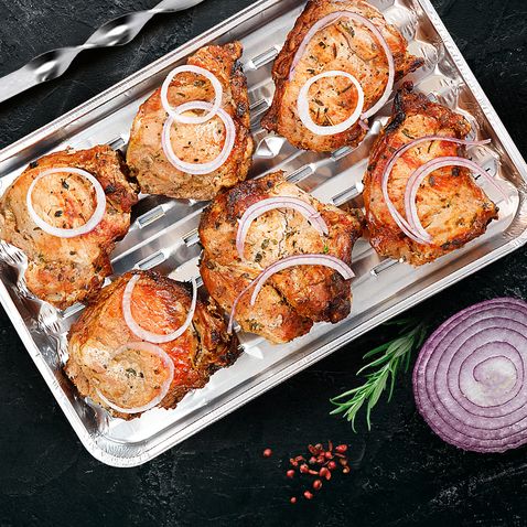 Алюминиевая форма БАРБЕКЮ, 1400 мл, 342 х 228 х 24 мм