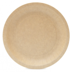 Тарелка бумажная круглая крафт рифленая мелованная d230 мм