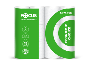 Туалетная бумага Фокус экономик (Focus Economic) двухслойная 12 РУЛ