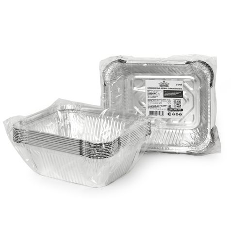 Прямоугольные алюминиевые формы - 490 мл, 10 шт.