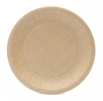 Тарелка бумажная круглая крафт рифленая мелованная d180 мм