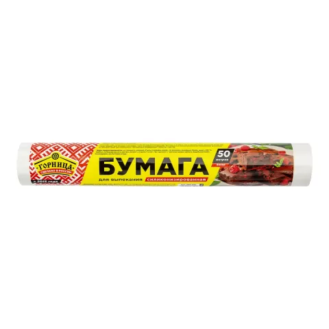 Бумага для выпекания - 38 см х 50 м, силиконизированная, белая