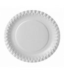 Тарелка бумажная круглая белая рифленая мелованная d230 мм