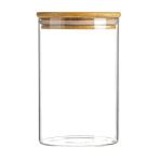 Стеклянная банка с бамбуковой крышкой 1 л, 15х10 см