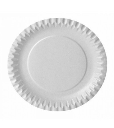 Тарелка бумажная круглая белая рифленая мелованная d170 мм
